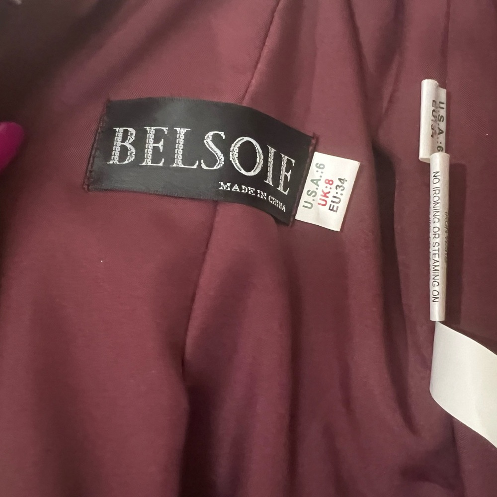 Belsoie Burgundy Gown - Picture 8 of 8
